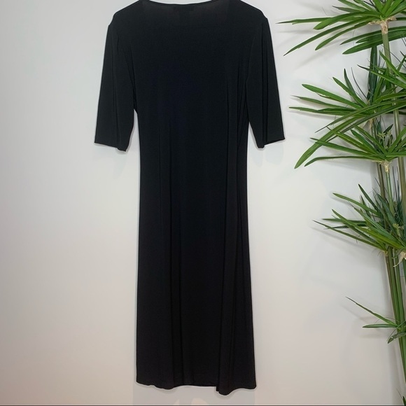TravelSmith || Faux Wrap Black Pullover Surplice Dress M - Picture 11 of 11